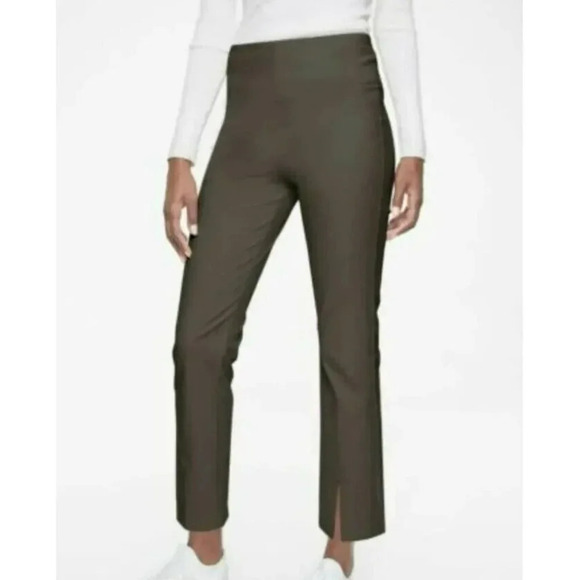Athleta Pants Womens Sz 0 Gray Wander Slim Straight Crop Split Ankle Stretch - Picture 2 of 13